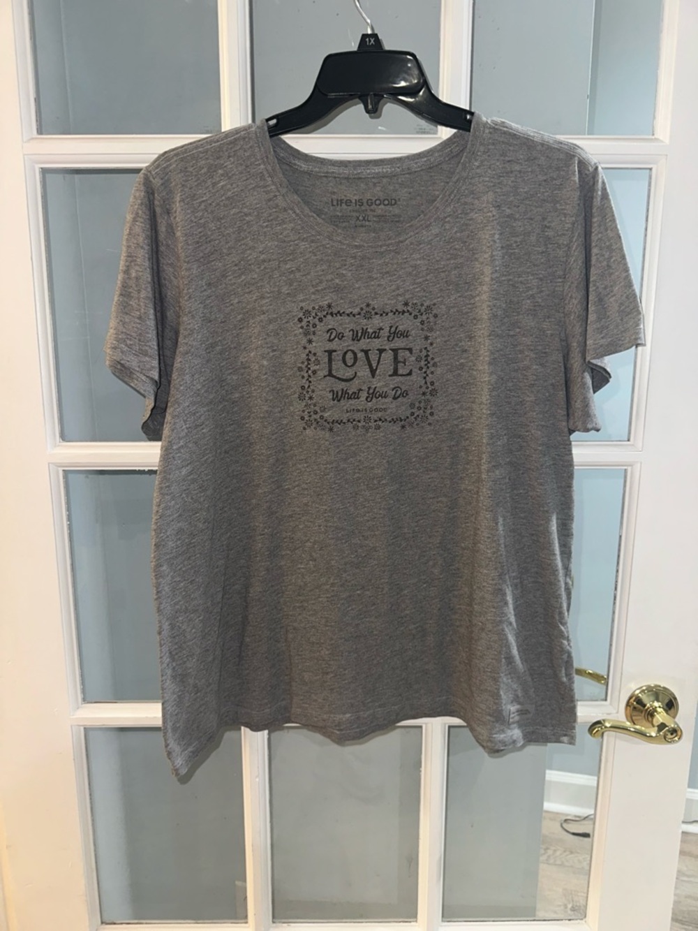Life is Good Tee Crusher Womens XXL Gray Short Sleeve T Shirt Do What You Love